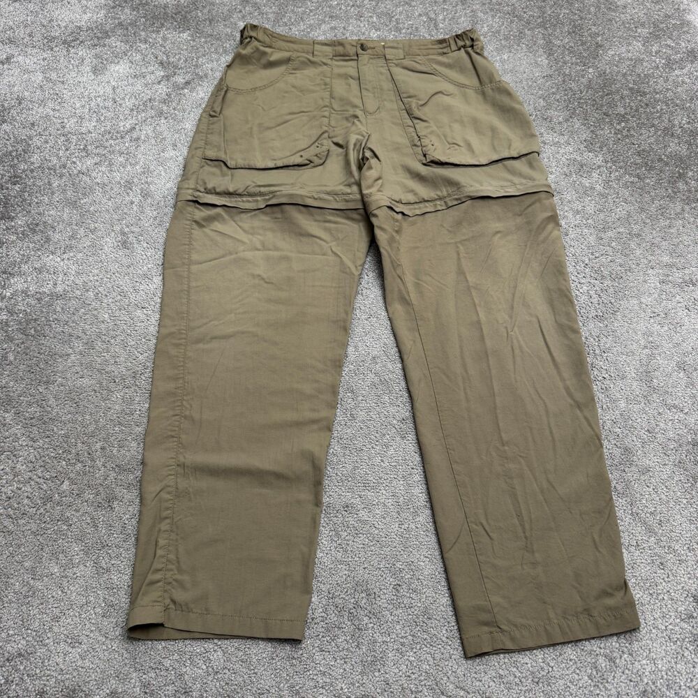 Cabela's Outdoors Convertible Pants Men L x 32 Tan Nylon Zip-Off Legs Outdoor